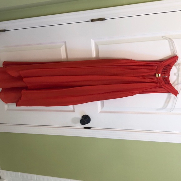 Island inspired orange flowy dress - Picture 3 of 7